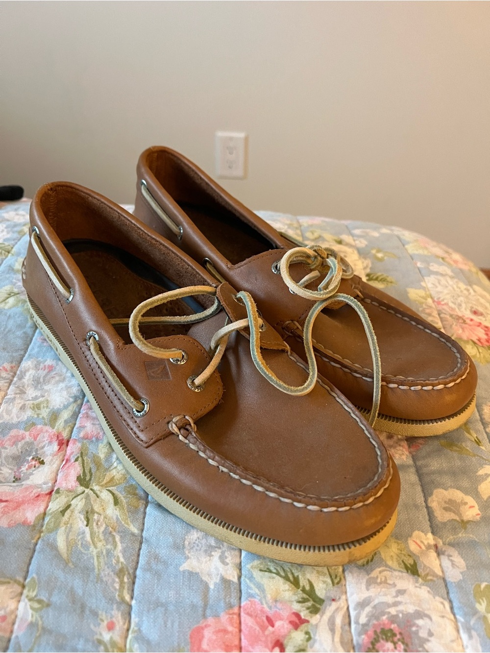 Sperry Tan Leather Classic Boat Shoes